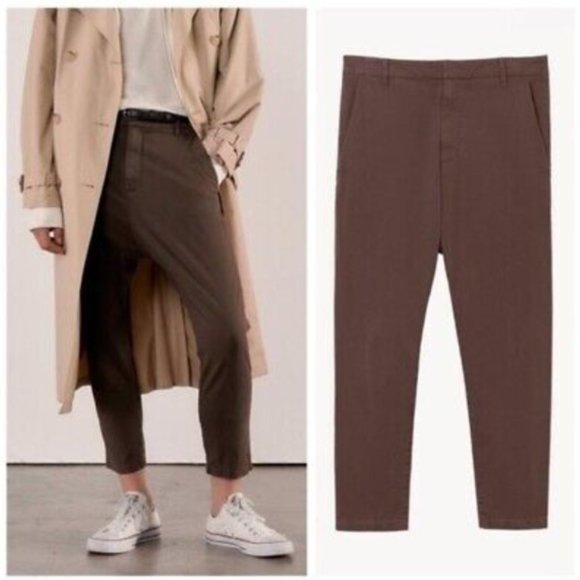 Nili Lotan Pants - Nili Lotan Paris Drop Crotch Pants Brown Size 8